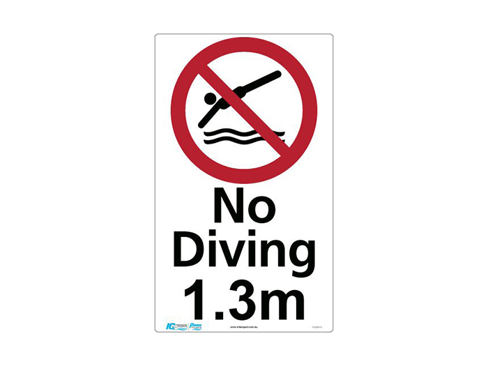 Depth with Diamond Symbol Sign - No Diving - PVC