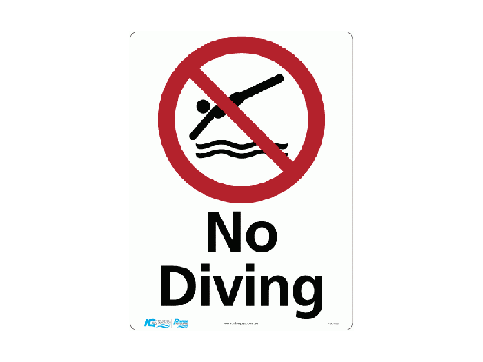 No Diving Prohibition Sign