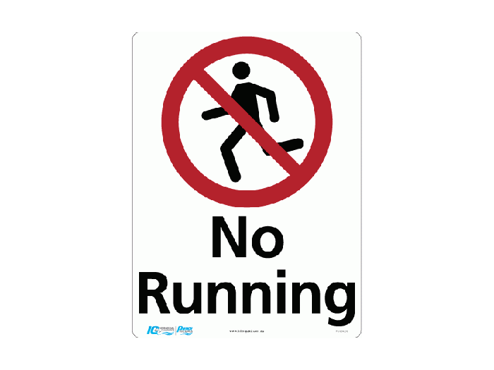 No Running Prohibition Sign