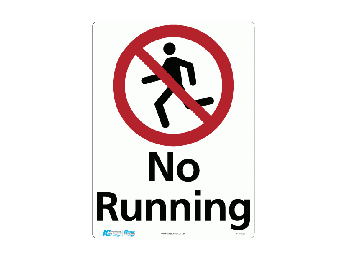 No Running Prohibition Sign