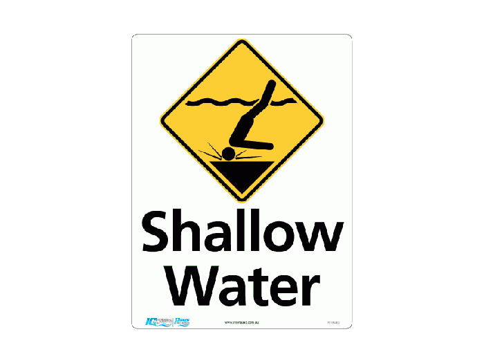 Shallow Water Diamond Warning Sign