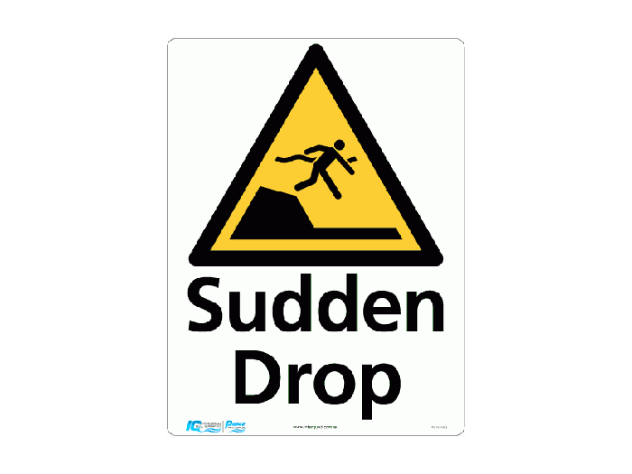 Sudden Drop Triangle Warning Sign