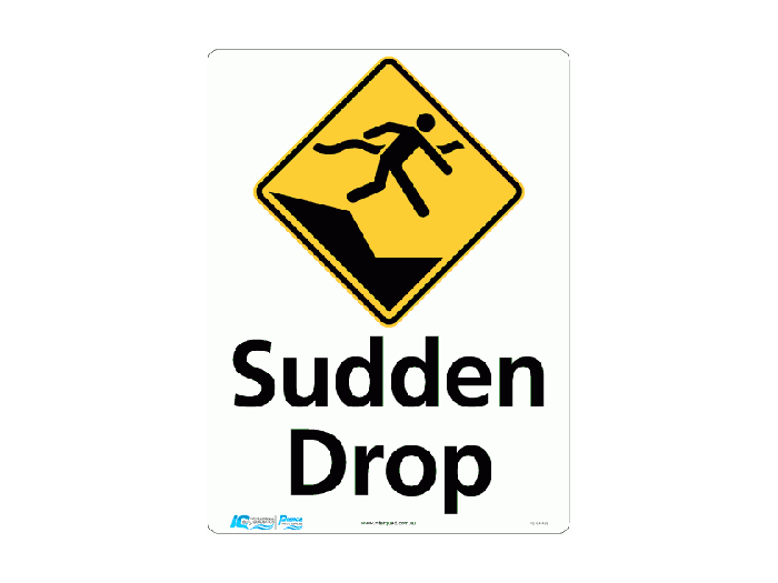 Sudden Drop Diamond Warning Sign