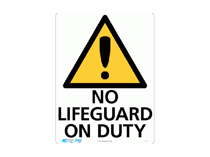 No Lifeguard On Duty Warning Triangle Sign