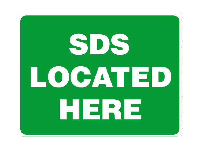 Emergency SDS Located Here Sign