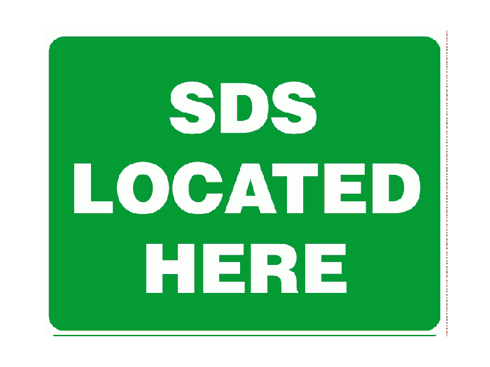 Emergency SDS Located Here Sign