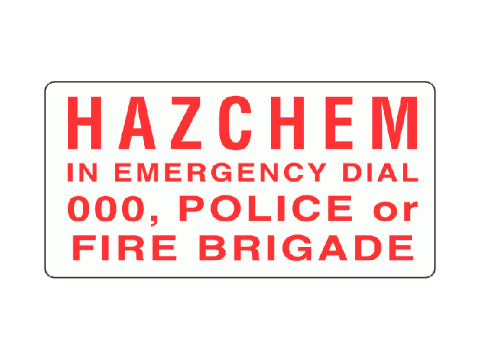 Hazchem Dial 000 Sign