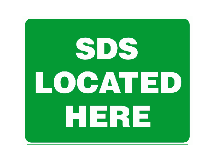 Emergency SDS Located Here Sign