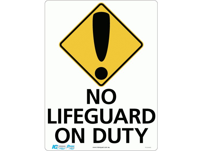 No Lifeguard On Duty Diamond Warning Sign