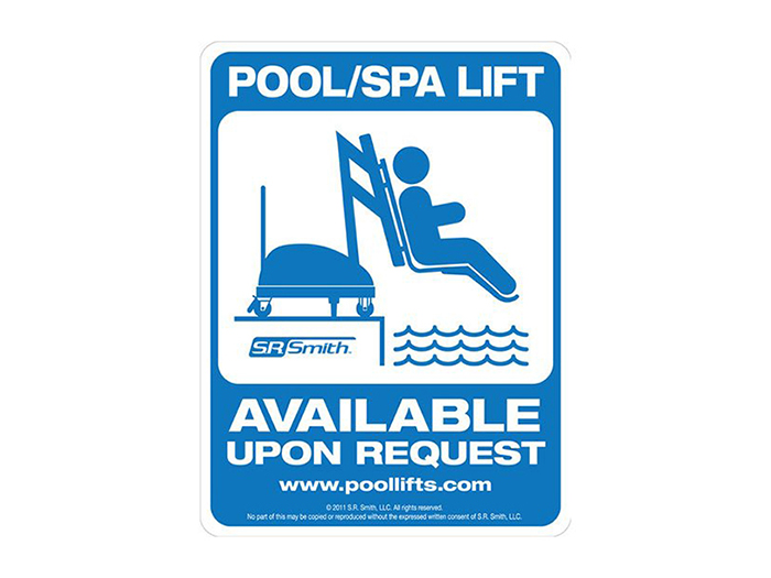 Pool/Spa Lift Available On Request Sign