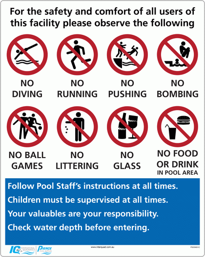 Pool Rules Sign - C