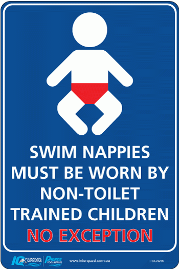 Swim Nappies Must Be Worn Sign