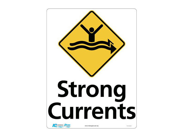 Strong Currents Diamond Warning Sign