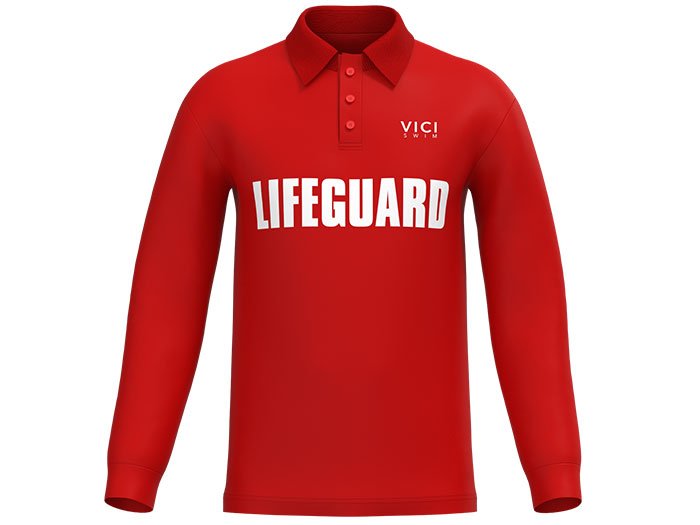 VICI Lifeguard Polo Shirt - Red Long Sleeve